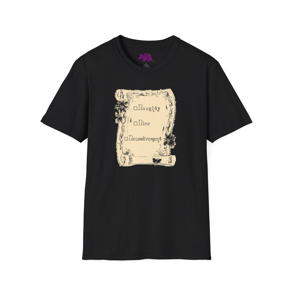 Naughty Nice Neurodivergent Unisex T-Shirt by Differently Normal