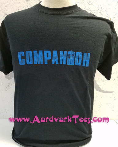 Companion - Whovian - Fans of The Doctor Handprinted Tee - Aardvark Tees - Tees that Please