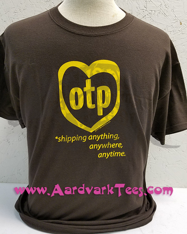 OTP Parody Logo Shirt - Shipping Anything, Anytime, Anywhere. Hand-Printed - Aardvark Tees - Tees that Please