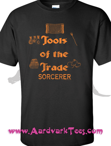 Tools of the Trade - Sorcerer - Tabletop RPG Fan Tee - Aardvark Tees - Tees that Please