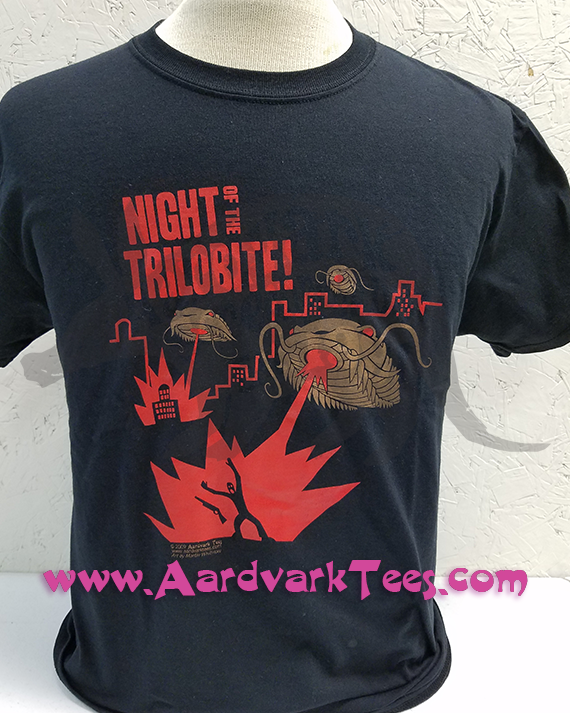 Night of the Trilobite - Hand-Printed T-Shirt - Aardvark Tees - Tees that Please